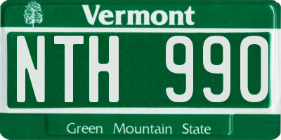 VT license plate NTH990