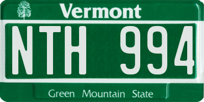 VT license plate NTH994