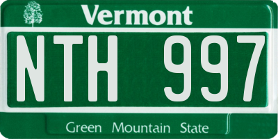 VT license plate NTH997