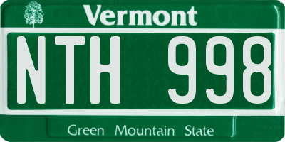 VT license plate NTH998
