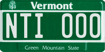 VT license plate NTI000