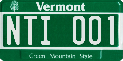 VT license plate NTI001
