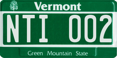 VT license plate NTI002