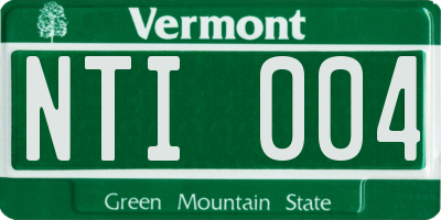 VT license plate NTI004