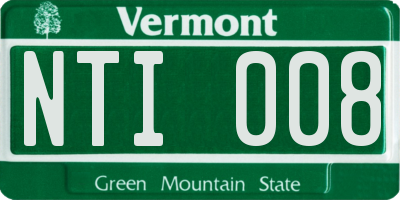 VT license plate NTI008