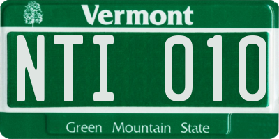 VT license plate NTI010