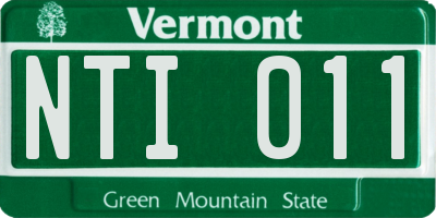 VT license plate NTI011