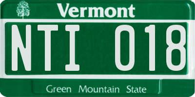 VT license plate NTI018