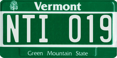 VT license plate NTI019