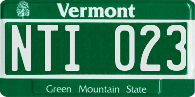 VT license plate NTI023