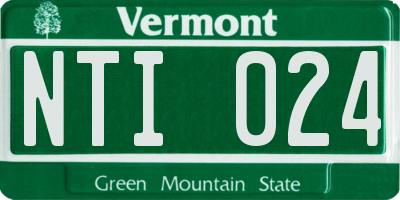 VT license plate NTI024