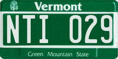 VT license plate NTI029