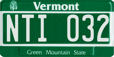 VT license plate NTI032