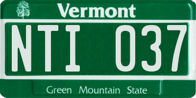 VT license plate NTI037