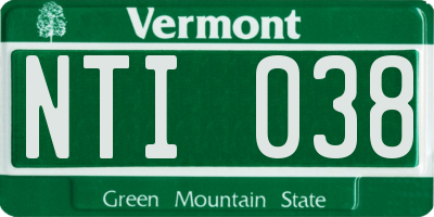 VT license plate NTI038