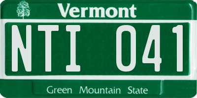 VT license plate NTI041