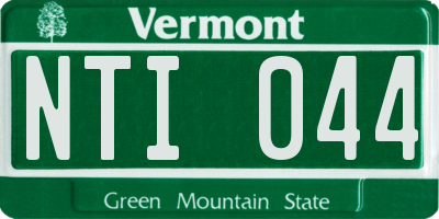 VT license plate NTI044