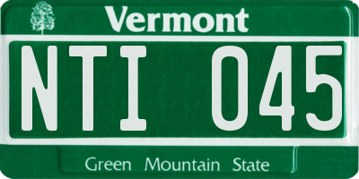 VT license plate NTI045