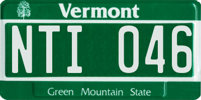 VT license plate NTI046