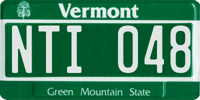 VT license plate NTI048
