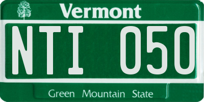 VT license plate NTI050