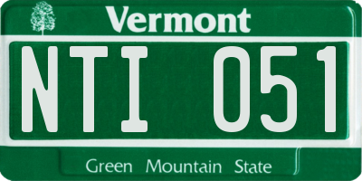 VT license plate NTI051