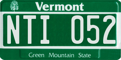 VT license plate NTI052