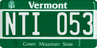 VT license plate NTI053