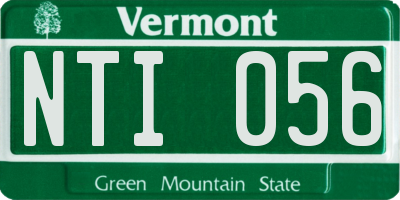 VT license plate NTI056