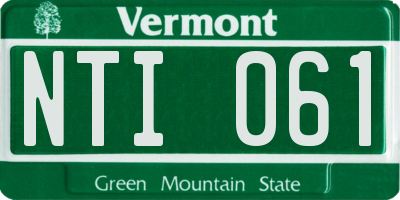 VT license plate NTI061