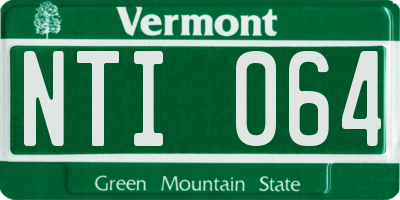 VT license plate NTI064
