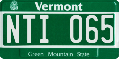 VT license plate NTI065