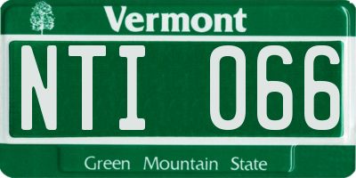 VT license plate NTI066