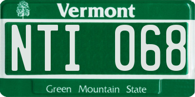 VT license plate NTI068