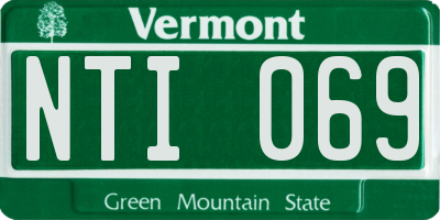 VT license plate NTI069