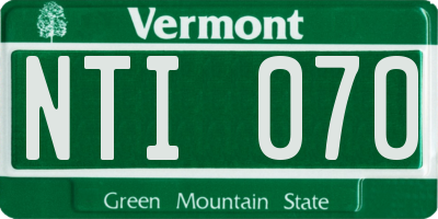 VT license plate NTI070