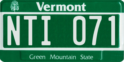 VT license plate NTI071