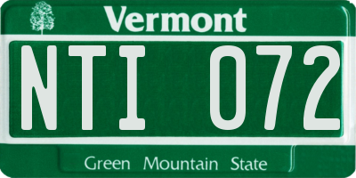 VT license plate NTI072