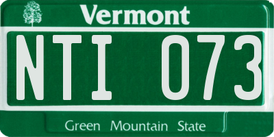 VT license plate NTI073
