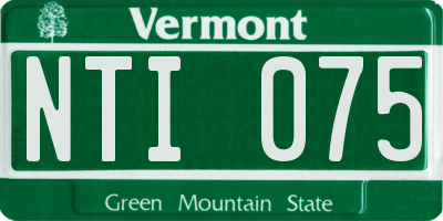 VT license plate NTI075