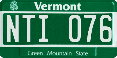 VT license plate NTI076