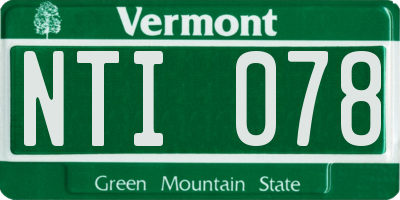 VT license plate NTI078