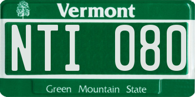 VT license plate NTI080