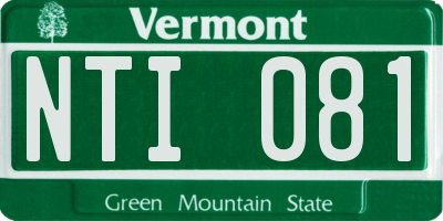 VT license plate NTI081