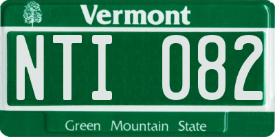 VT license plate NTI082