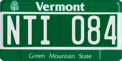 VT license plate NTI084