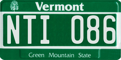 VT license plate NTI086