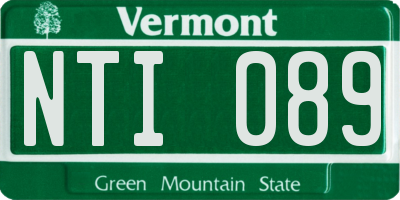 VT license plate NTI089