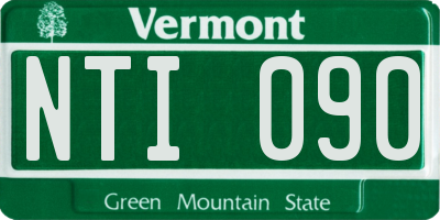 VT license plate NTI090