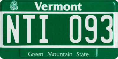 VT license plate NTI093